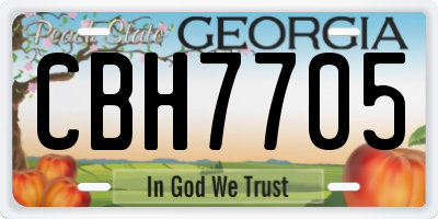 GA license plate CBH7705
