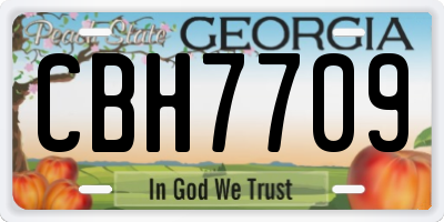 GA license plate CBH7709