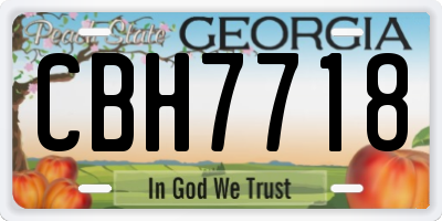 GA license plate CBH7718