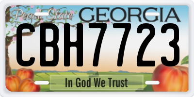 GA license plate CBH7723