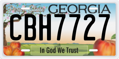 GA license plate CBH7727