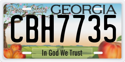 GA license plate CBH7735