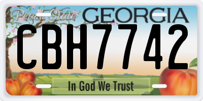 GA license plate CBH7742
