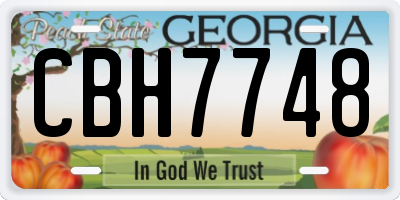 GA license plate CBH7748