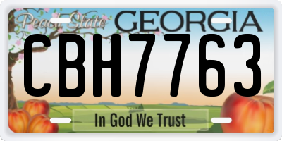 GA license plate CBH7763