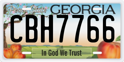 GA license plate CBH7766