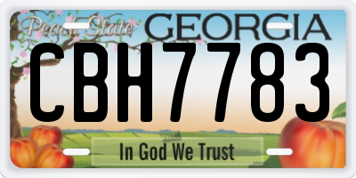 GA license plate CBH7783