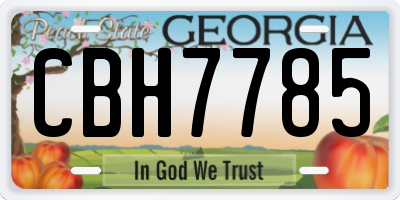 GA license plate CBH7785