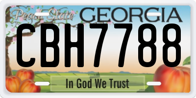 GA license plate CBH7788