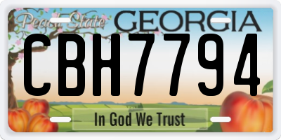 GA license plate CBH7794