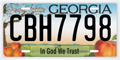 GA license plate CBH7798