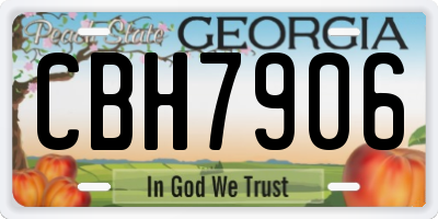GA license plate CBH7906