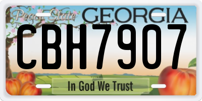 GA license plate CBH7907
