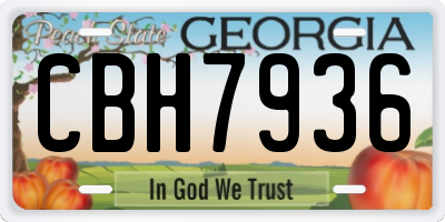 GA license plate CBH7936