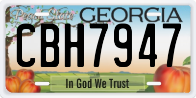 GA license plate CBH7947
