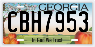 GA license plate CBH7953