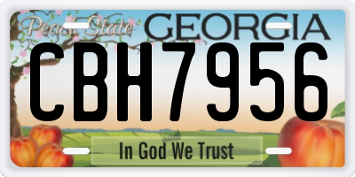 GA license plate CBH7956
