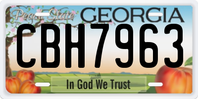 GA license plate CBH7963