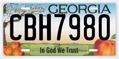 GA license plate CBH7980