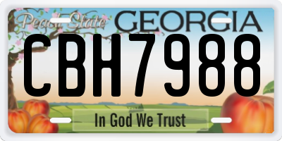 GA license plate CBH7988