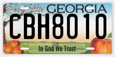 GA license plate CBH8010