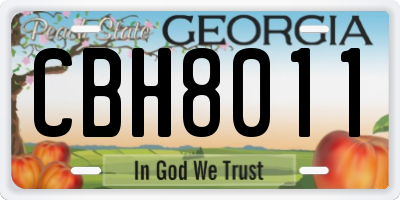 GA license plate CBH8011