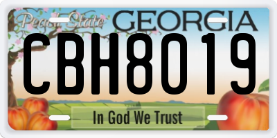 GA license plate CBH8019