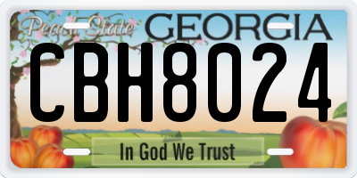 GA license plate CBH8024