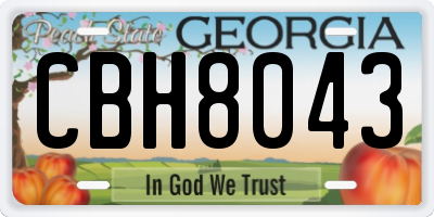 GA license plate CBH8043