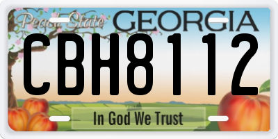 GA license plate CBH8112
