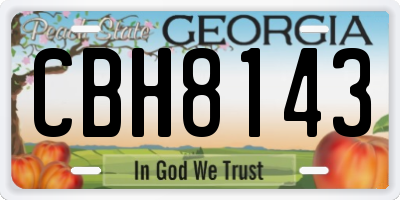 GA license plate CBH8143