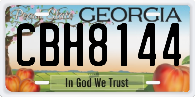 GA license plate CBH8144