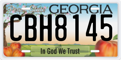 GA license plate CBH8145