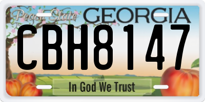 GA license plate CBH8147
