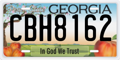 GA license plate CBH8162