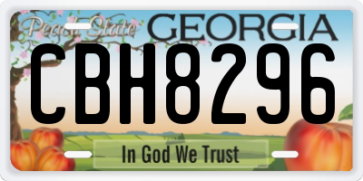 GA license plate CBH8296
