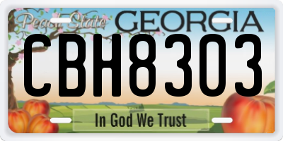 GA license plate CBH8303