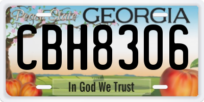 GA license plate CBH8306