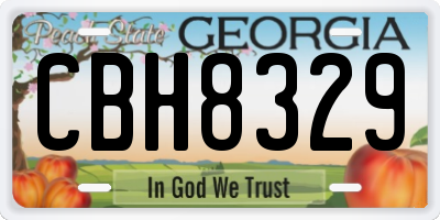 GA license plate CBH8329