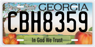 GA license plate CBH8359