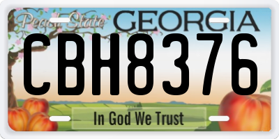 GA license plate CBH8376