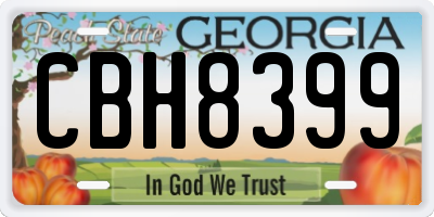 GA license plate CBH8399