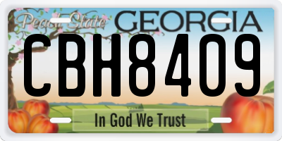 GA license plate CBH8409