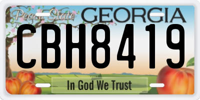 GA license plate CBH8419