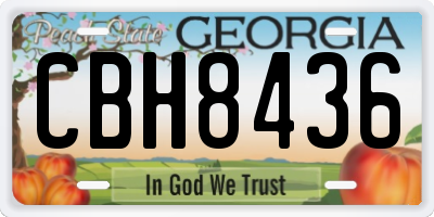 GA license plate CBH8436