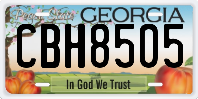 GA license plate CBH8505