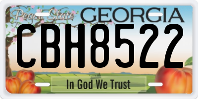 GA license plate CBH8522