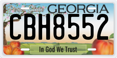 GA license plate CBH8552