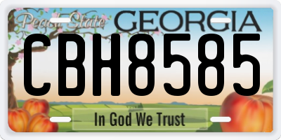 GA license plate CBH8585