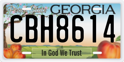 GA license plate CBH8614